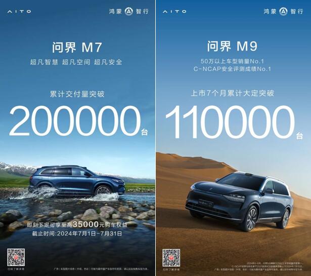 累计交付量突破20万，国民SUV 问界M7 成家用SUV首选